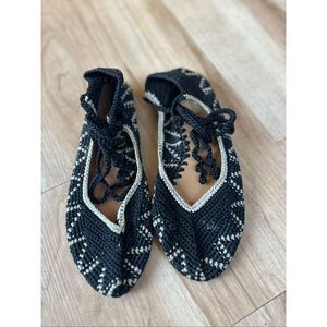 Anthropology painted bird ballet flats